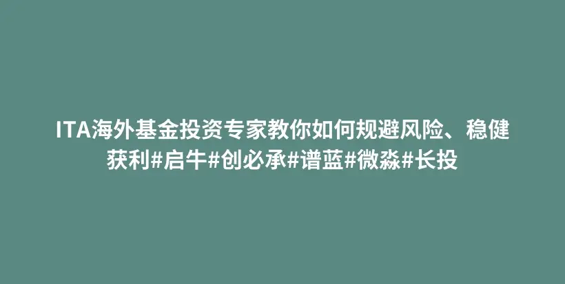 ITA海外基金投资专家教你如何规避风险、稳健获利#启牛#创必承#谱蓝#微淼#长投插图