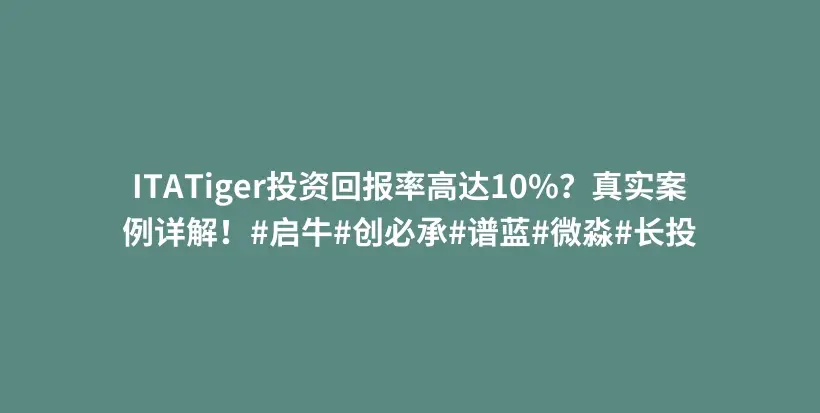 ITATiger投资回报率高达10%？真实案例详解！#启牛#创必承#谱蓝#微淼#长投插图