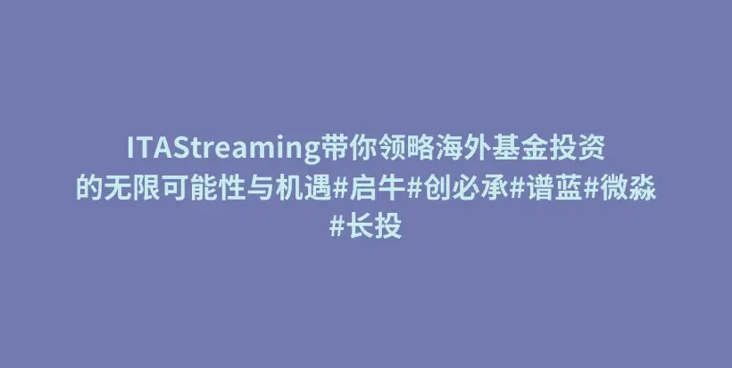 ITAStreaming带你领略海外基金投资的无限可能性与机遇#启牛#创必承#谱蓝#微淼#长投插图