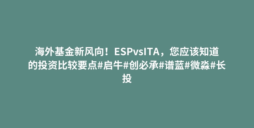 海外基金新风向！ESPvsITA，您应该知道的投资比较要点#启牛#创必承#谱蓝#微淼#长投插图