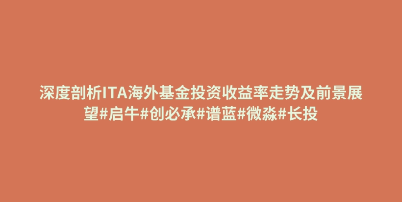 深度剖析ITA海外基金投资收益率走势及前景展望#启牛#创必承#谱蓝#微淼#长投插图