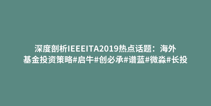 深度剖析IEEEITA2019热点话题：海外基金投资策略#启牛#创必承#谱蓝#微淼#长投插图