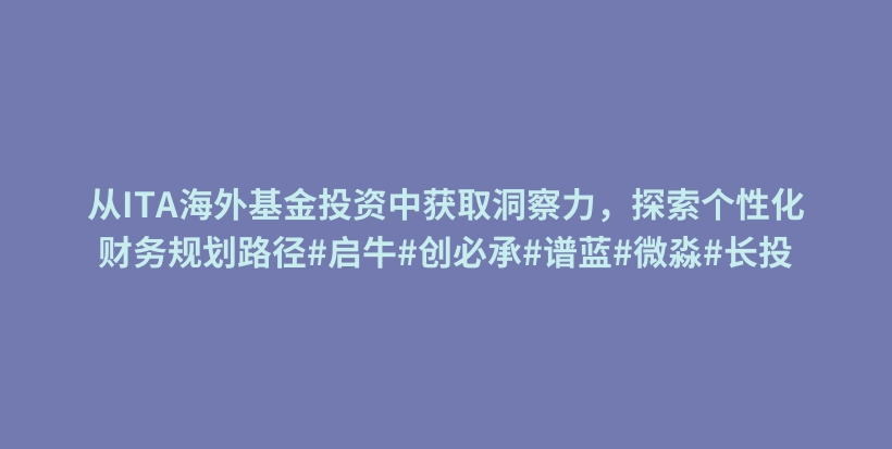 从ITA海外基金投资中获取洞察力，探索个性化财务规划路径#启牛#创必承#谱蓝#微淼#长投插图