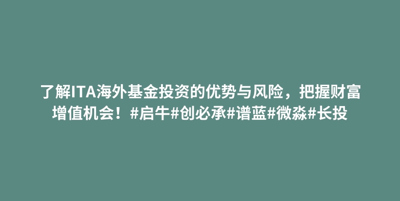 了解ITA海外基金投资的优势与风险，把握财富增值机会！#启牛#创必承#谱蓝#微淼#长投插图