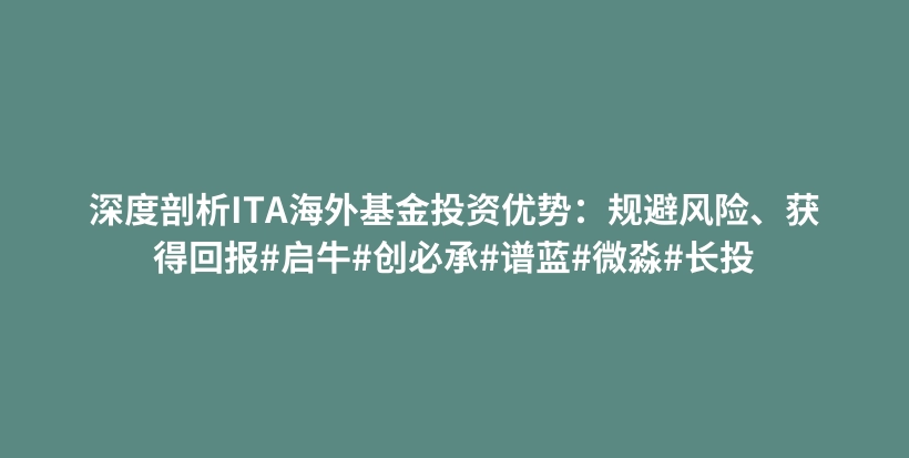 深度剖析ITA海外基金投资优势：规避风险、获得回报#启牛#创必承#谱蓝#微淼#长投插图