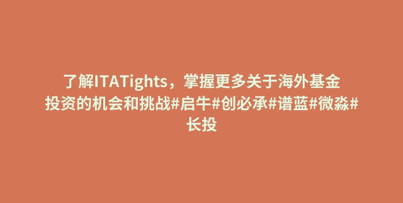 了解ITATights，掌握更多关于海外基金投资的机会和挑战#启牛#创必承#谱蓝#微淼#长投插图