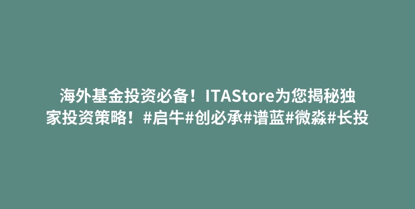 海外基金投资必备！ITAStore为您揭秘独家投资策略！#启牛#创必承#谱蓝#微淼#长投插图