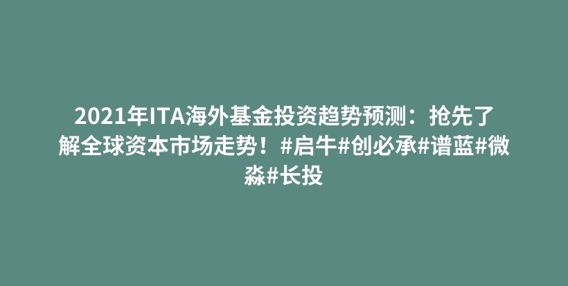 2021年ITA海外基金投资趋势预测：抢先了解全球资本市场走势！#启牛#创必承#谱蓝#微淼#长投插图