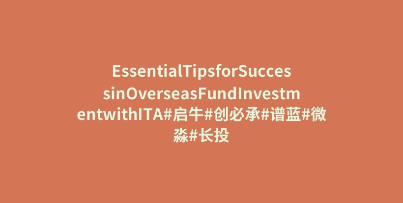 EssentialTipsforSuccessinOverseasFundInvestmentwithITA#启牛#创必承#谱蓝#微淼#长投插图