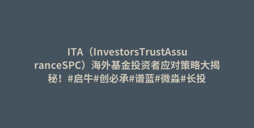 ITA（InvestorsTrustAssuranceSPC）海外基金投资者应对策略大揭秘！#启牛#创必承#谱蓝#微淼#长投插图