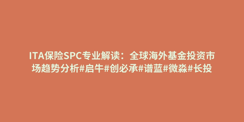 ITA保险SPC专业解读：全球海外基金投资市场趋势分析#启牛#创必承#谱蓝#微淼#长投插图